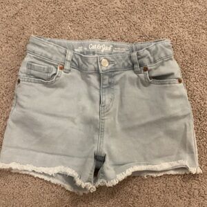 Cat & Jack Light Blue Denim Frayed Hem Shorts